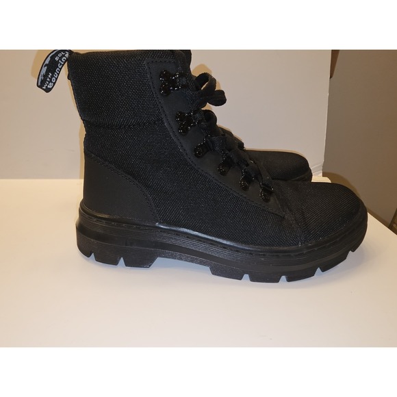 Dr. Martens Black Combat Boots Tall Lace-Up Size Women's 7 - Picture 4 of 12